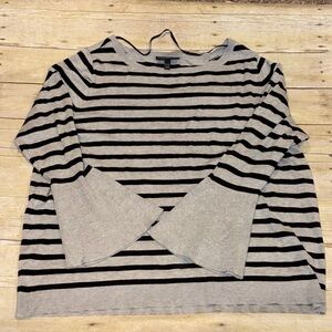 Lane Bryant Gray and Black Striped Sweater
